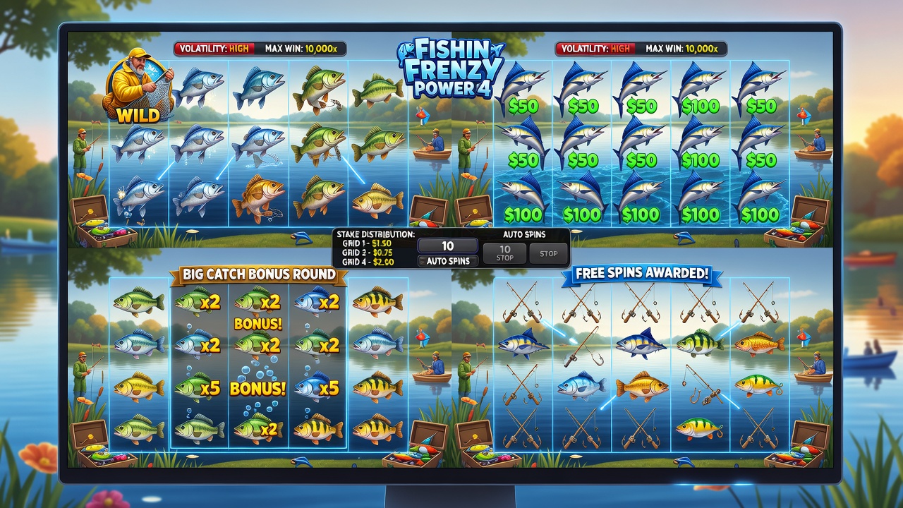 Fishin Frenzy Power 4 Slot Game Guide: How to Play the Fishin Frenzy Online Casino Fishing Game